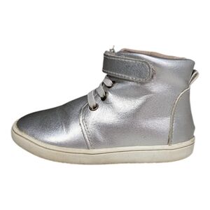 Monkey Feet USA silver High Top Sneaker Ankle Boot Toddler Kid Little Girl 2-3